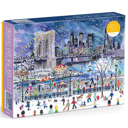 正品包邮美国Galison进口成人益智拼图1000片纽约雪季 雪夜86112