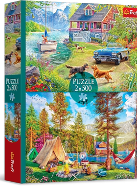 新品包邮 trefl欧洲进口成人益智拼图37497休闲夏日500片二合一