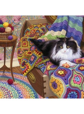 现货包邮 加拿大Cobble Hill 进口益智拼图80316舒适的猫 1000片