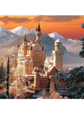 正品包邮波兰trefl欧洲进口益智风景拼图33025冬日的天鹅堡3000片