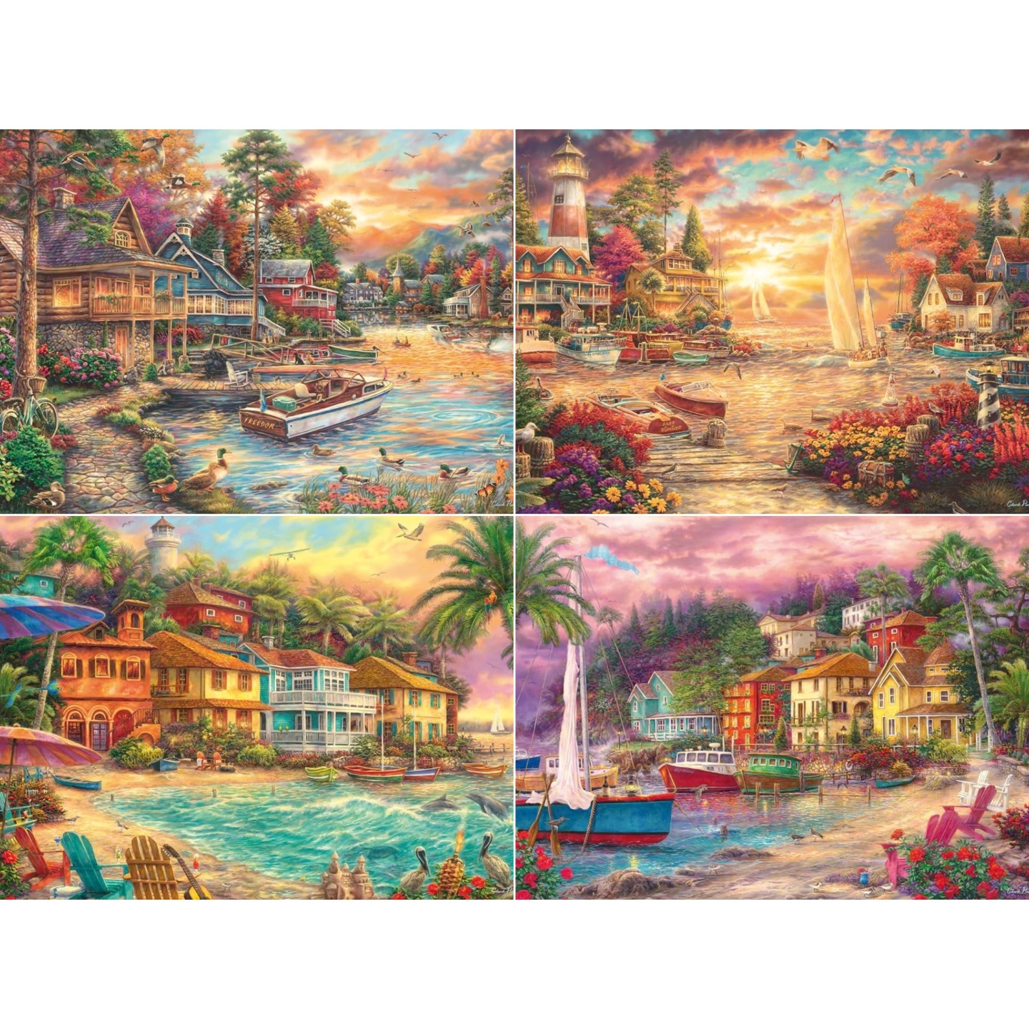 现货包邮施密特Schmidt德国进口益智拼图 湖边美景1000片四款合集