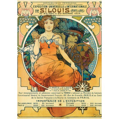 包邮 法国Bluebird蓝鸟进口益智拼图60348博览会海报1000片慕夏