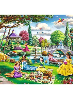 新品包邮 波兰trefl欧洲进口拼图10919迪士尼公主花园欢聚1000片