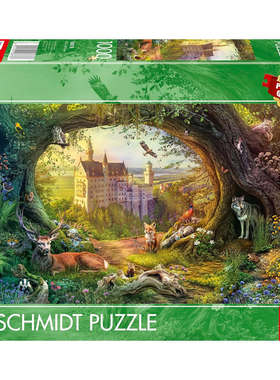 新品包邮施密特Schmidt德国进口成人益智拼图58878森林城堡1000片