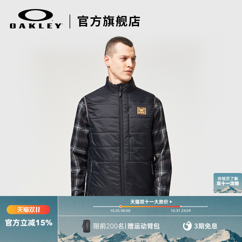 Oakley/欧克利休闲拉链黑色马甲