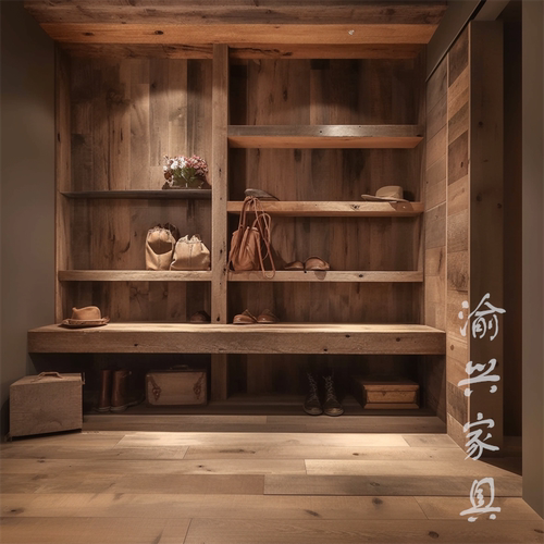 侘寂风实木沙发后置储物柜别墅家用沙发后收纳柜全屋定制玄关柜 - 封面