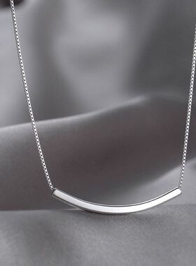 ins微笑弯管链简约锁骨项链风时尚女轻设计奢小众高级感气质百搭