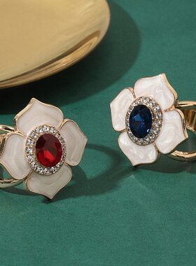 百搭扣简约水晶花瓣款多功能装饰丝巾花朵复古时尚配饰品扣饰固定