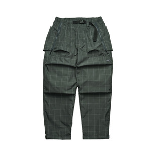 STRL 格纹3M防泼户外隐藏结构口袋山系工装可调节登山长裤