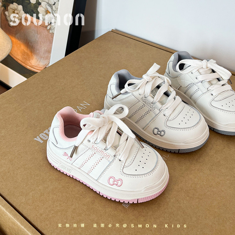 女童鞋子甜美女孩公主鞋儿童运动鞋2026春季新款小白鞋女款休闲鞋