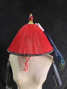 清朝官帽侍卫帽兵帽盔上朝斗笠太监帽王爷凉帽