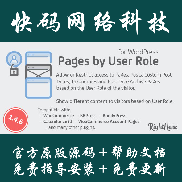 Pages by User Role for WordPress页面内容分类访问限制插件 商务/设计服务 设计素材/源文件 原图主图