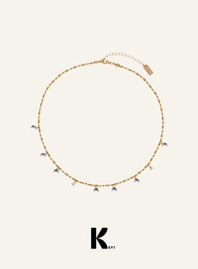 KEYT金色链条透明珠珠项链B90