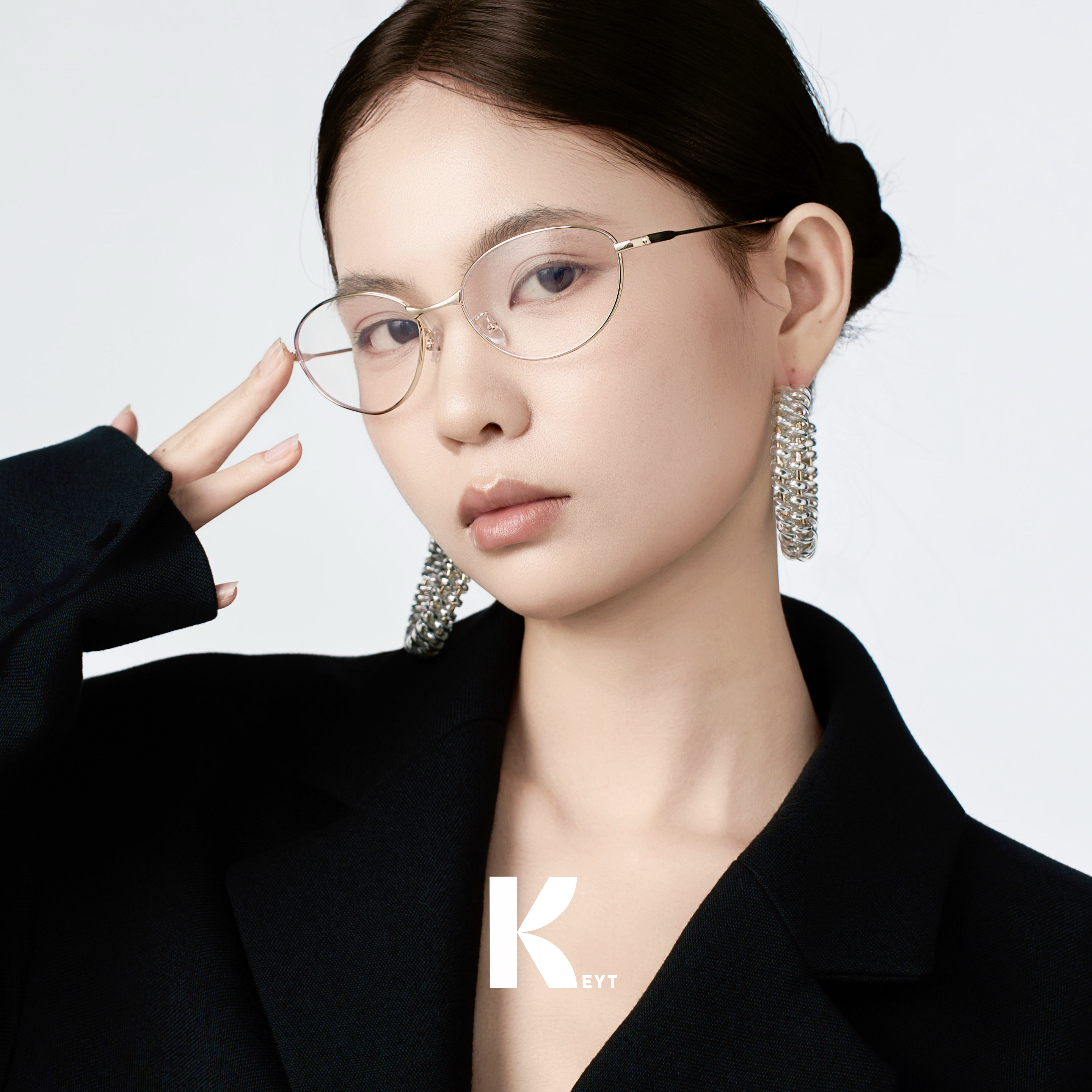 KEYT原创编织耳圈超大夸张造型欧美手工银色大麻花耳圈A178