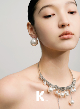 KEYT.自主设计版型显脸小超大质感多色珍珠贵气复古耳环耳钉