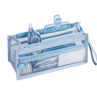 笔袋大容量透明高颜值双层文具袋女孩款文具盒考试专用学生中学生初中生女生版男孩男生男童小学生孩子铅笔盒