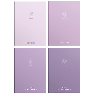 渐变色笔记本子高颜值简约软16K大号初中高中生专用软面抄厚软抄记事本车线练习作业加厚缝线本横线本子便宜