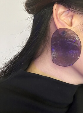 高级感2025春晚王菲同款夸张虾片耳环女小众个性时尚耳饰潮大圆片