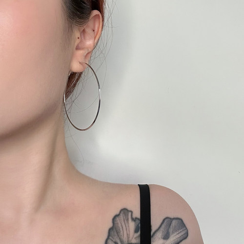 简约1.2mm细耳圈圆圈素圈耳环女