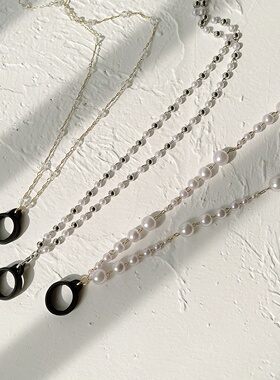 网红珍珠链子颈链配饰挂绳女气质项链挂链挂脖链长款毛衣链通用潮