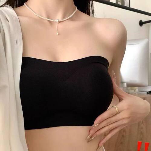 一片式抹胸无肩带内衣女防滑无痕裹胸l聚拢辣妹防走光隐形美背bra