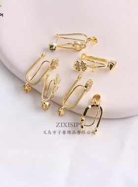 铜材质保色平安扣头吊坠夹扣夹