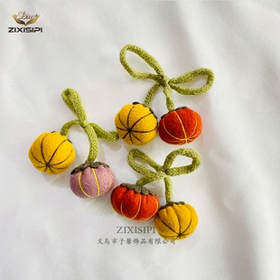 可爱布艺南瓜公仔樱桃蝴蝶结DIY发饰配件手机壳包鞋 M0526 袜辅料