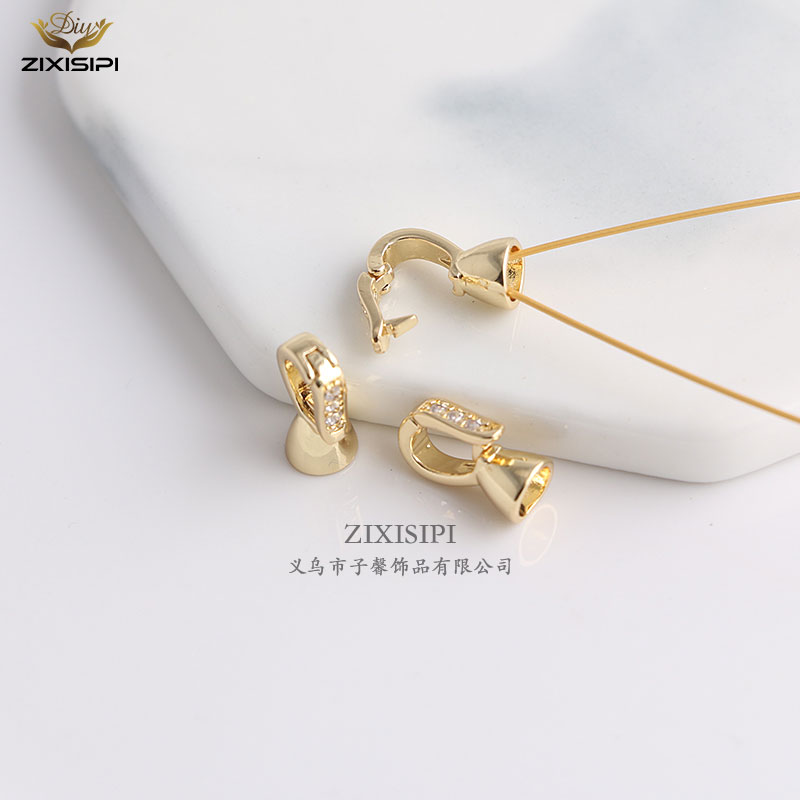 铜电镀金DIY饰品配件微镶套扣