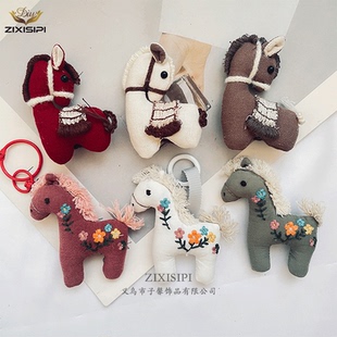 小马驹胸针挂件公仔包包布艺日系文艺复古小清新森系生肖马/M1124
