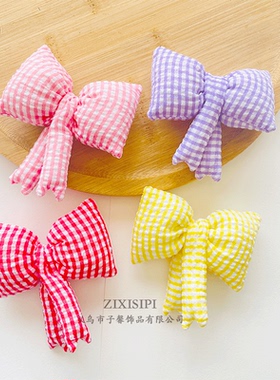 zixisipi充棉蝴蝶结经典格子配件