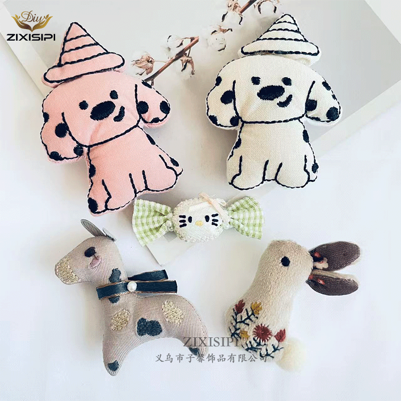 棉麻布艺森女系清新小木马糖果兔子包包头饰diy服装辅料/M1091