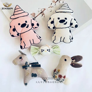 棉麻布艺森女系清新小木马糖果兔子包包头饰diy服装 M1091 辅料