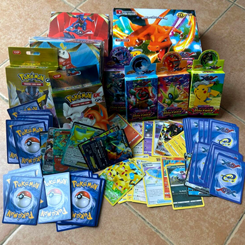 神奇宝贝卡牌宠物小精灵宝可梦卡包卡片口袋妖怪英文版收藏100张