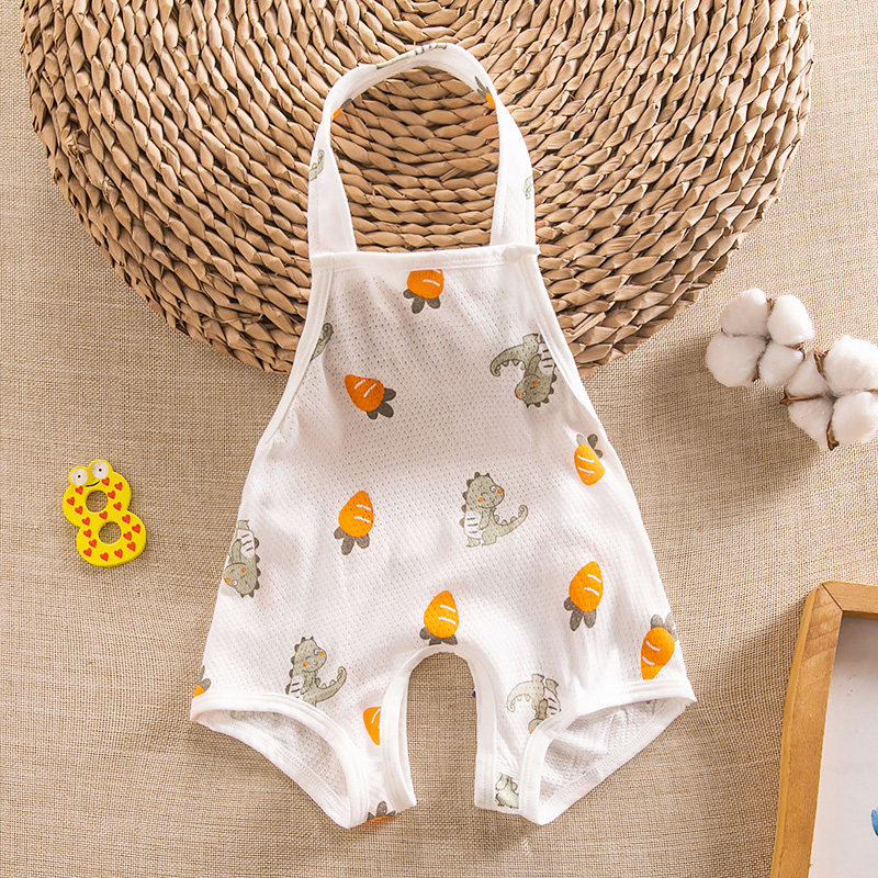 夏季婴儿纯棉三角短裤夏天男女宝宝开档短裤婴幼儿开档连腿兜兜服