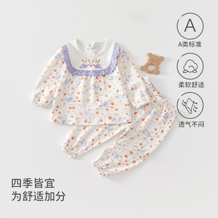 洋气婴儿纯棉公主外出女宝宝童装 春秋款 子分体两件套装 女童衣服裤