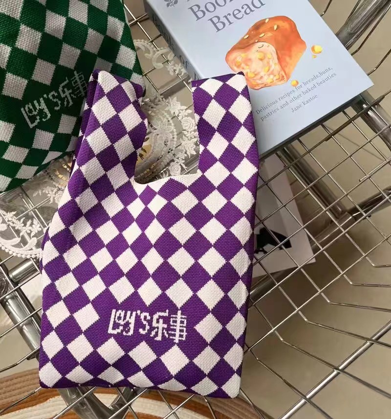 针织手提托特包韩版通用手腕包