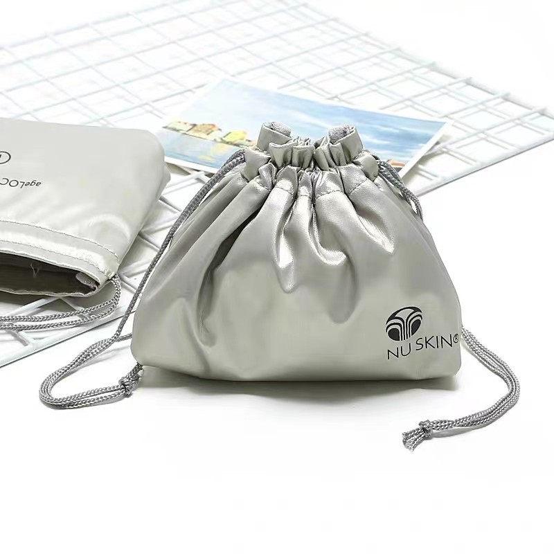 spa银色PU简约口红化妆品抽绳收纳袋旅行饰品耳机抽绳收纳,收纳整理,化妆包,淘宝优惠券,粉丝福利购,淘宝优惠卷