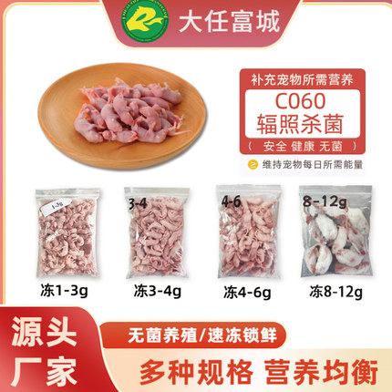 速冻论斤小白鼠红皮粉皮白霜跳跳冻鼠食物爬宠饲料蜥蜴龟猫咪零食