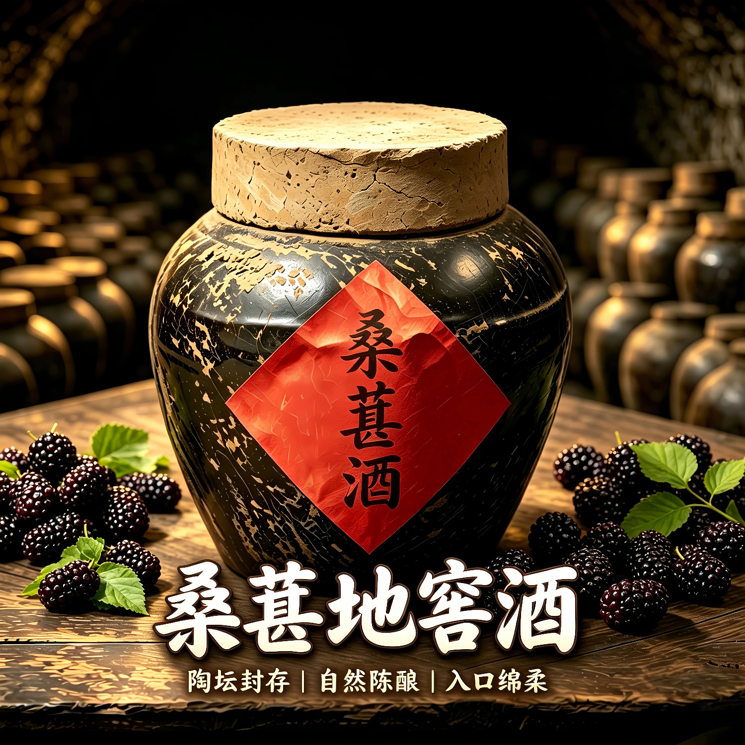 地窖酒封坛桑葚浸泡酒40度10斤
