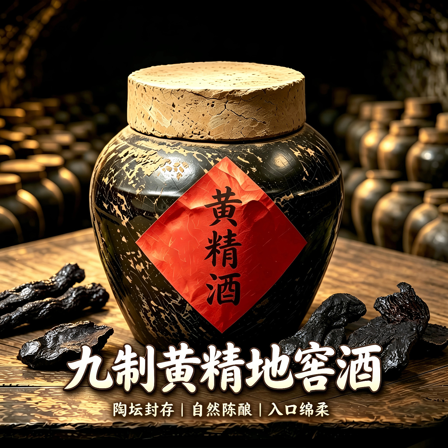 封坛地窖酒九制黄精浸泡酒40度