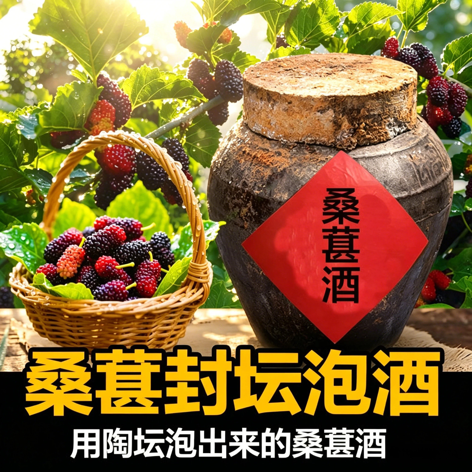 地窖酒封坛桑葚浸泡酒40度10斤