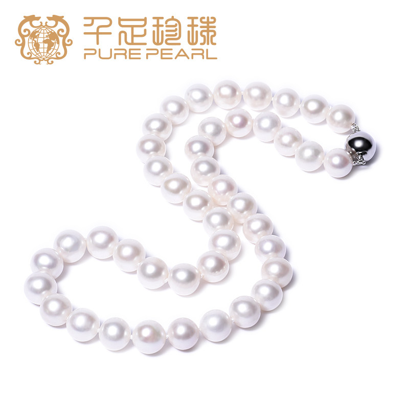 千足珍珠S925淡水近圆项链