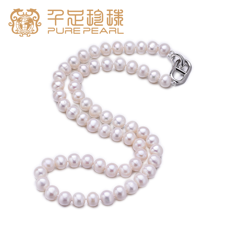 千足淡水无核珍珠合金扣项链女馒头圆日常款百搭性价比
