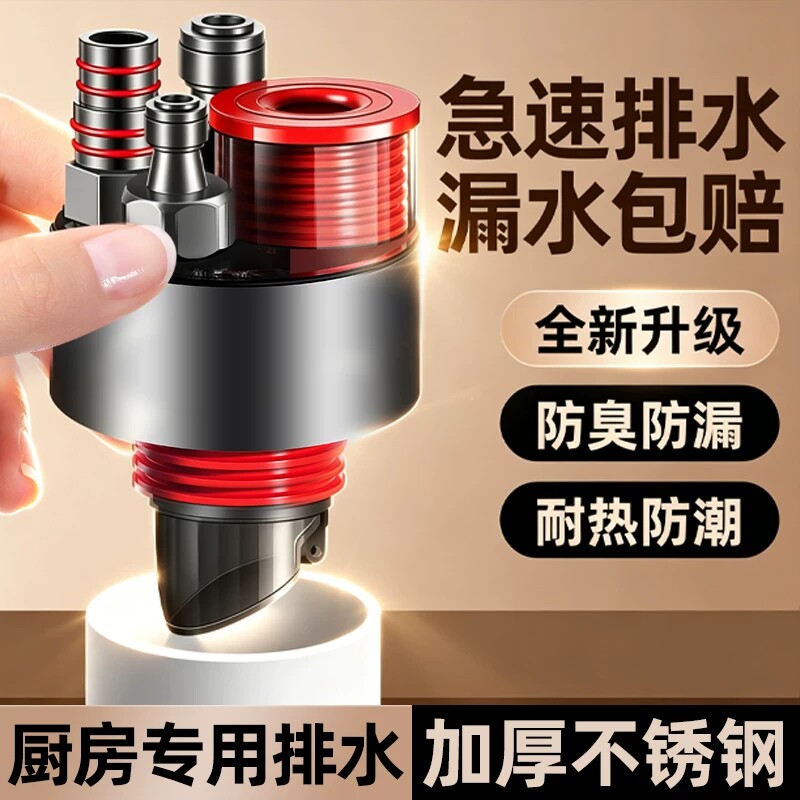【下水三通】自动闭合防虫防臭