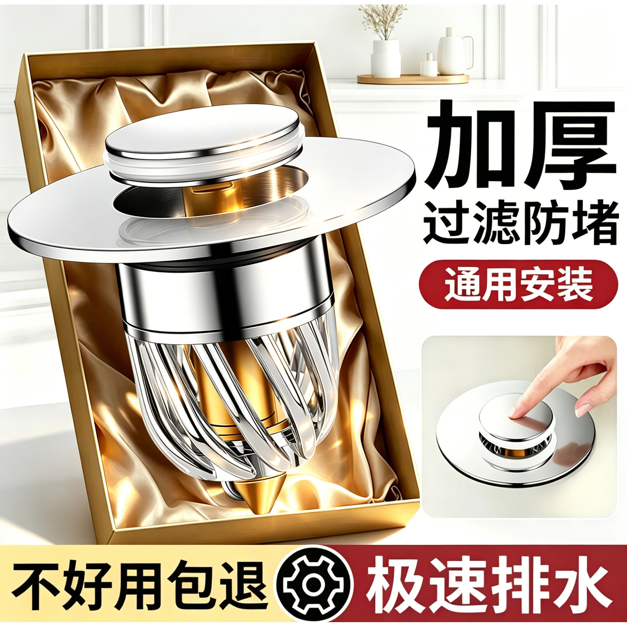 【淘宝推荐】面盆通用防臭弹跳芯图片