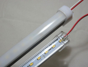 12V LED4014/8520/5730/7020硬灯条铝槽乳白罩透明罩 LED摆摊灯管