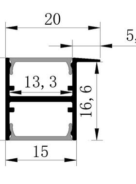 免开槽省人工 木板层板铝槽夹15-18板材带白色胶条盖板 上下发光