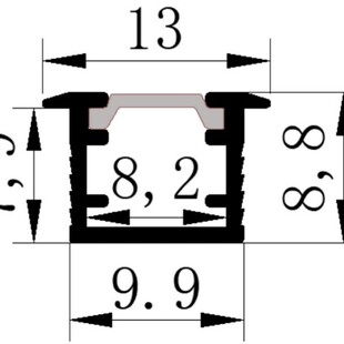 10*9*黑色金色银色铝材灯盖板 1公分0.8厘暗装灯槽铝条带白色盖板