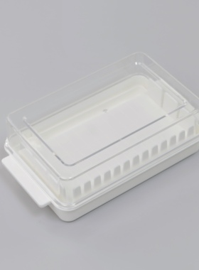 AlwaysZ日式厨房黄油收纳盒芝士保鲜盒带盖冷藏盒白色透明盒子