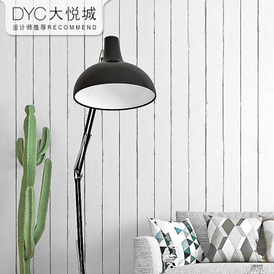 白色复古地中海风无纺布仿木板